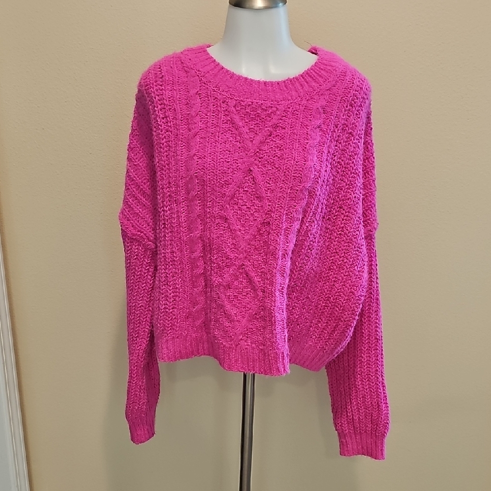 🍉 Pink Crop Sweater